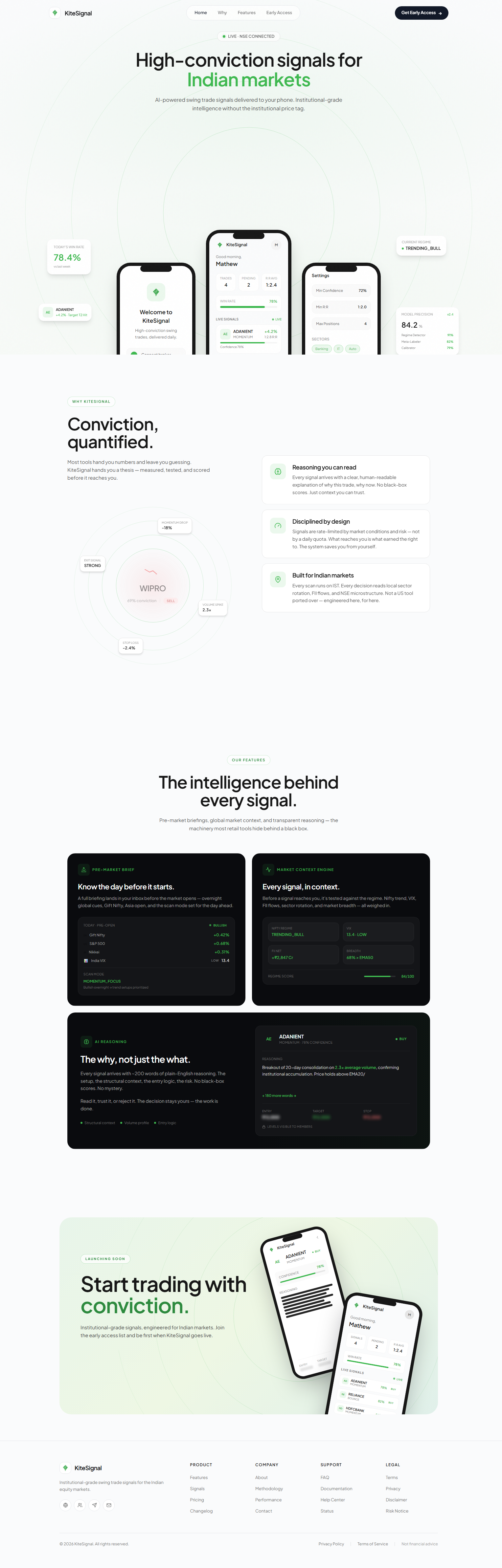 KiteSignal — primary screen
